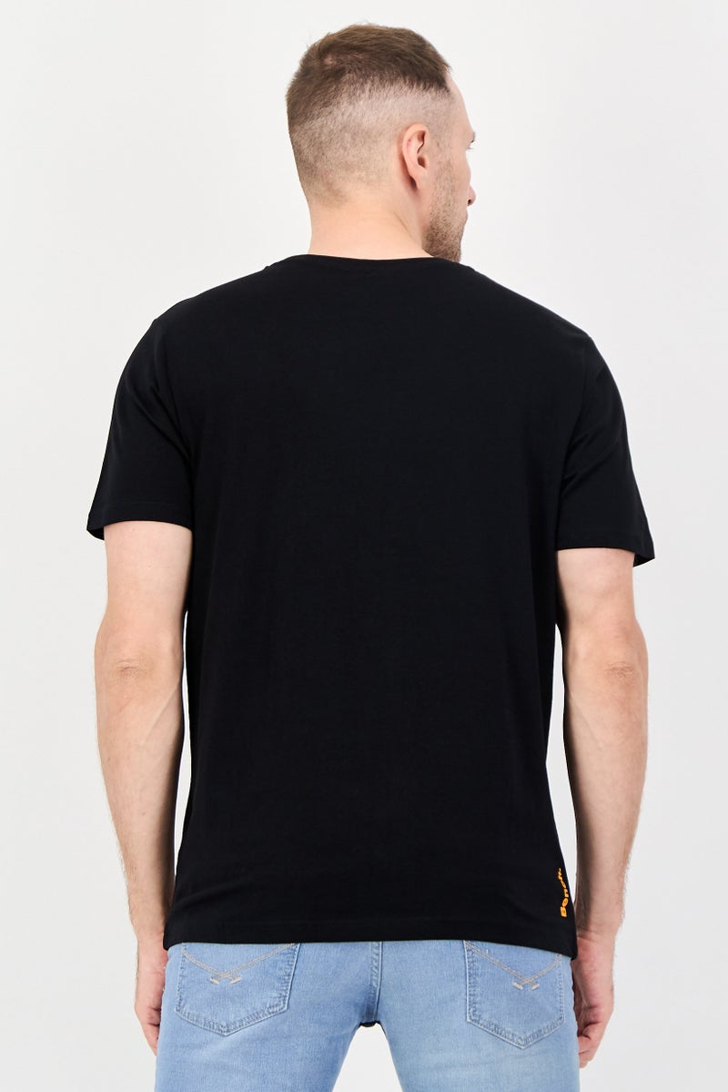 Bench Men Crew Neck Short Sleeve Brand Logo T-Shirts, Black - Image 3